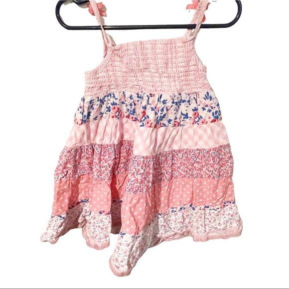 Childrens Place Toddler Size 4T Girl Pink Patchwork Sleeveless Flare Dress - Picture 4 of 4